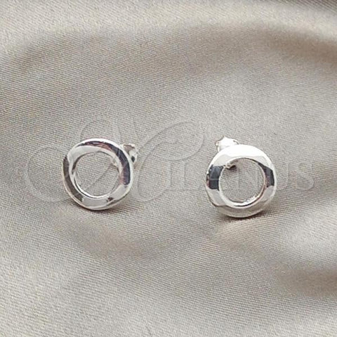 Sterling Silver Stud Earring, Polished, Silver Finish, 02.407.0001