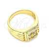 Oro Laminado Baby Ring, Gold Filled Style with White Cubic Zirconia, Polished, Golden Finish, 01.185.0017.02 (Size 2)