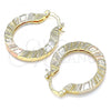 Oro Laminado Small Hoop, Gold Filled Style Polished, Tricolor, 02.170.0370.1.25