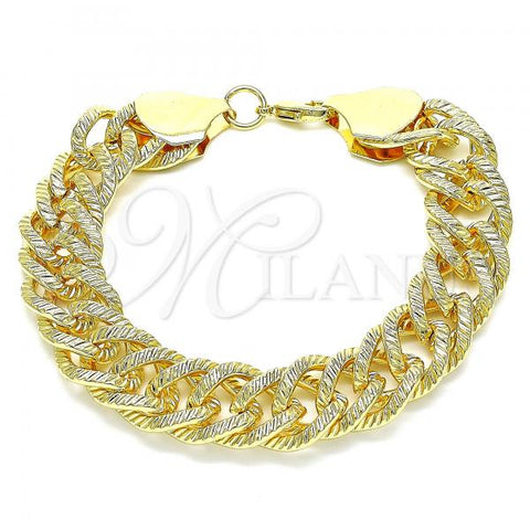 Oro Laminado Basic Bracelet, Gold Filled Style Chunky Design, Polished, Golden Finish, 03.331.0186.09