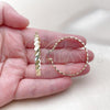 Oro Laminado Medium Hoop, Gold Filled Style Diamond Cutting Finish, Golden Finish, 02.170.0517.40
