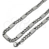 Stainless Steel Necklace and Bracelet, Polished, Steel Finish, 06.363.0015