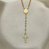 Oro Laminado Thin Rosary, Gold Filled Style Divino Niño and Crucifix Design, Polished, Golden Finish, 09.09.0005.18