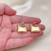 Oro Laminado Stud Earring, Gold Filled Style Chunky Design, Polished, Golden Finish, 02.385.0014