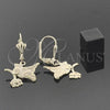 Oro Laminado Dangle Earring, Gold Filled Style Bird Design, Golden Finish, 02.32.0299