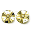 Oro Laminado Stud Earring, Gold Filled Style Chunky Design, Polished, Golden Finish, 02.385.0053