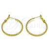 Oro Laminado Medium Hoop, Gold Filled Style Diamond Cutting Finish, Golden Finish, 02.93.0010.30
