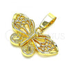 Oro Laminado Fancy Pendant, Gold Filled Style Butterfly Design, Polished, Golden Finish, 5.183.027