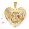 Oro Laminado Religious Pendant, Gold Filled Style Jesus Design, Diamond Cutting Finish, Tricolor, 5.194.012
