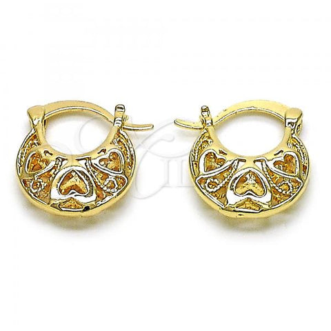 Gold Filled Children Hoop, Heart Design, Golden Finish, 02.63.0415.16