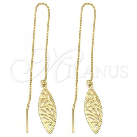 Oro Laminado Threader Earring, Gold Filled Style Golden Finish, 5.114.010