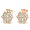 Sterling Silver Stud Earring, with White Cubic Zirconia, Polished, Rose Gold Finish, 02.336.0144.1