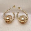 Oro Laminado Small Hoop, Gold Filled Style Ball and Twist Design, Polished, Golden Finish, 02.170.0512.20