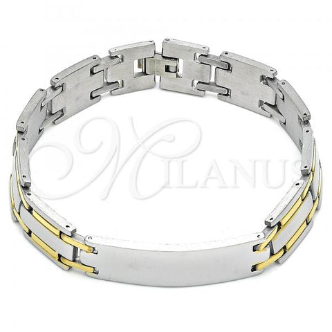 Stainless Steel Solid Bracelet, Polished, Two Tone, 03.114.0382.2.09