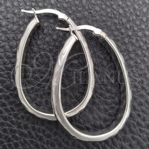 Sterling Silver Medium Hoop, Diamond Cutting Finish, Silver Finish, 02.389.0129.40