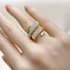 Oro Laminado Multi Stone Ring, Gold Filled Style with White Cubic Zirconia, Polished, Golden Finish, 01.266.0071