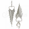Sterling Silver Huggie Hoop, Heart Design, Polished, Rhodium Finish, 02.367.0018.10