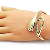 Oro Laminado Individual Bangle, Gold Filled Style Teardrop Design, Polished, Golden Finish, 07.215.0006.04
