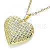 Oro Laminado Locket Pendant, Gold Filled Style Heart Design, Polished, Golden Finish, 05.117.0031