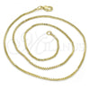 Oro Laminado Basic Necklace, Gold Filled Style Box Design, Polished, Golden Finish, 04.99.0009.18