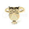 Oro Laminado Elegant Ring, Gold Filled Style Owl Design, Polished, Golden Finish, 01.09.0001.07 (Size 7)