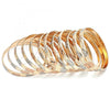 Gold Plated Dozen Bangle, Diamond Cutting Finish, Tricolor, 5.264.002.04 (06 MM Thickness, Size 4 - 2.25 Diameter)