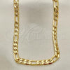 Oro Laminado Basic Necklace, Gold Filled Style Figaro Design, Polished, Golden Finish, 04.63.0118.18