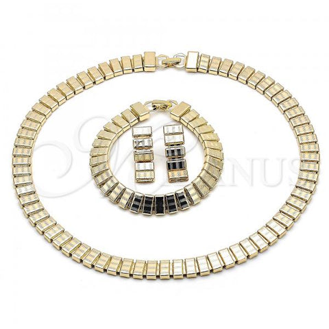 Oro Laminado Necklace, Bracelet and Earring, Gold Filled Style Polished, Golden Finish, 06.372.0062