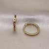 Oro Laminado Huggie Hoop, Gold Filled Style with Multicolor Cubic Zirconia, Polished, Golden Finish, 02.213.0619.20