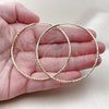Oro Laminado Large Hoop, Gold Filled Style Diamond Cutting Finish, Golden Finish, 02.213.0832.60