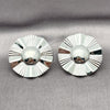 Rhodium Plated Stud Earring, Chunky Design, Diamond Cutting Finish, Rhodium Finish, 02.385.0058.1