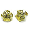 Oro Laminado Stud Earring, Gold Filled Style Shell Design, Polished, Golden Finish, 02.282.0045
