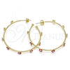 Oro Laminado Medium Hoop, Gold Filled Style Evil Eye Design, Red Enamel Finish, Golden Finish, 02.213.0219.2.40