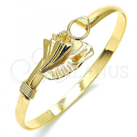 Oro Laminado Individual Bangle, Gold Filled Style Polished, Golden Finish, 07.185.0008.1.04 (05 MM Thickness, Size 4 - 2.25 Diameter)