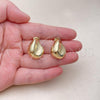 Oro Laminado Stud Earring, Gold Filled Style Chunky Design, Polished, Golden Finish, 02.163.0233