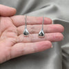 Sterling Silver Long Earring, Hollow Design, Polished, Silver Finish, 02.407.0017