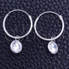 Sterling Silver Small Hoop, with White Cubic Zirconia, Polished, Silver Finish, 02.402.0038.15