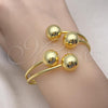 Oro Laminado Individual Bangle, Gold Filled Style Ball Design, Polished, Golden Finish, 07.341.0054