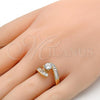 Oro Laminado Multi Stone Ring, Gold Filled Style with White Cubic Zirconia, Polished, Golden Finish, 01.213.0001.08 (Size 8)