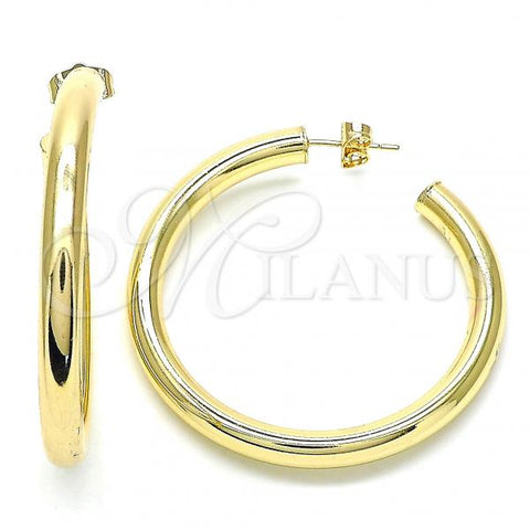 Oro Laminado Stud Earring, Gold Filled Style Chunky Design, Polished, Golden Finish, 02.163.0155.50