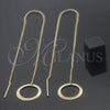 Oro Laminado Threader Earring, Gold Filled Style Polished, Golden Finish, 02.63.0638