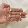 Oro Laminado Bead, Gold Filled Style Ball Design, Polished, Golden Finish, 5.234.028.06.100