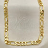 Oro Laminado Basic Necklace, Gold Filled Style Figaro Design, Polished, Golden Finish, 04.63.1412.22