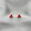 Sterling Silver Stud Earring, with White Cubic Zirconia and Orange Red Pearl, Polished, Silver Finish, 02.399.0035.1