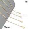 Oro Laminado Basic Necklace, Gold Filled Style Ball Design, Polished, Golden Finish, 04.58.0009.16