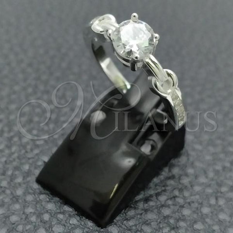 Sterling Silver Wedding Ring, with White Cubic Zirconia, Polished, Silver Finish, 01.398.0020.07