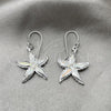 Sterling Silver Dangle Earring, Star Design, with White Opal, Polished, Silver Finish, 02.391.0009.1