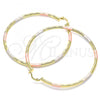 Oro Laminado Extra Large Hoop, Gold Filled Style Diamond Cutting Finish, Tricolor, 02.213.0153.1.70
