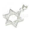 Sterling Silver Fancy Pendant, Star of David Design, Polished,, 05.398.0044