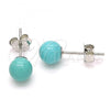 Sterling Silver Stud Earring, Ball Design, Polished, Rhodium Finish, 02.63.2696